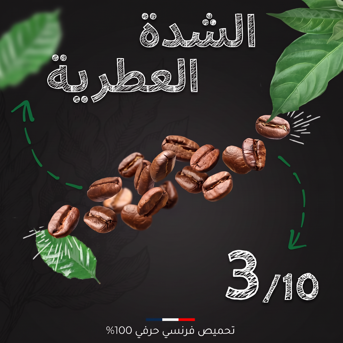 الشدة العطرية للقهوة: 3 من 10