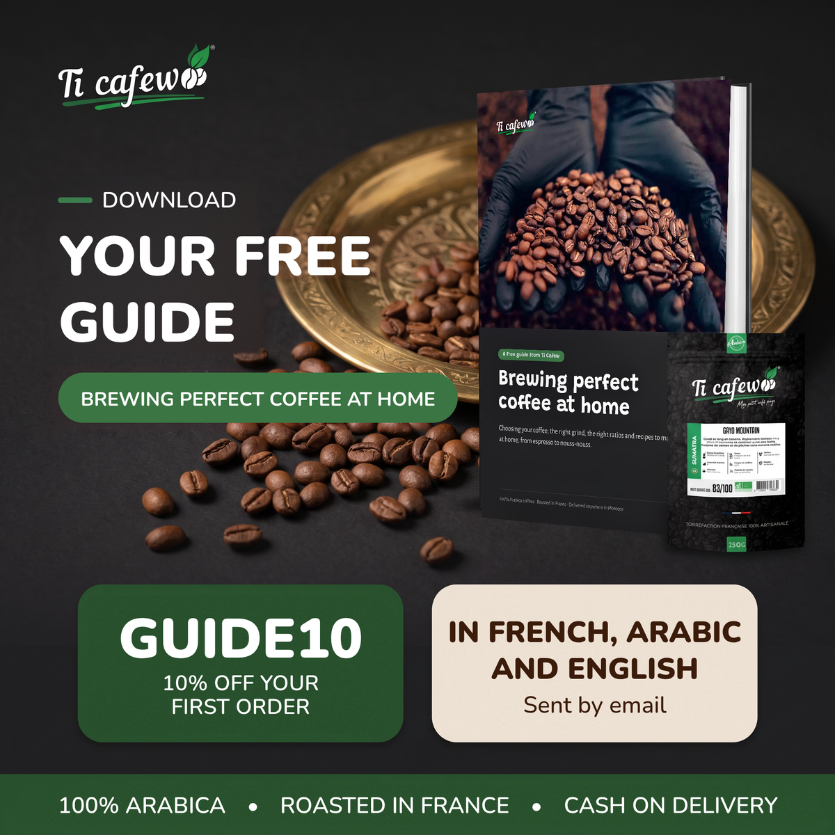 Ti Cafew free guide: Brewing Perfect Coffee at Home, 10% off with GUIDE10