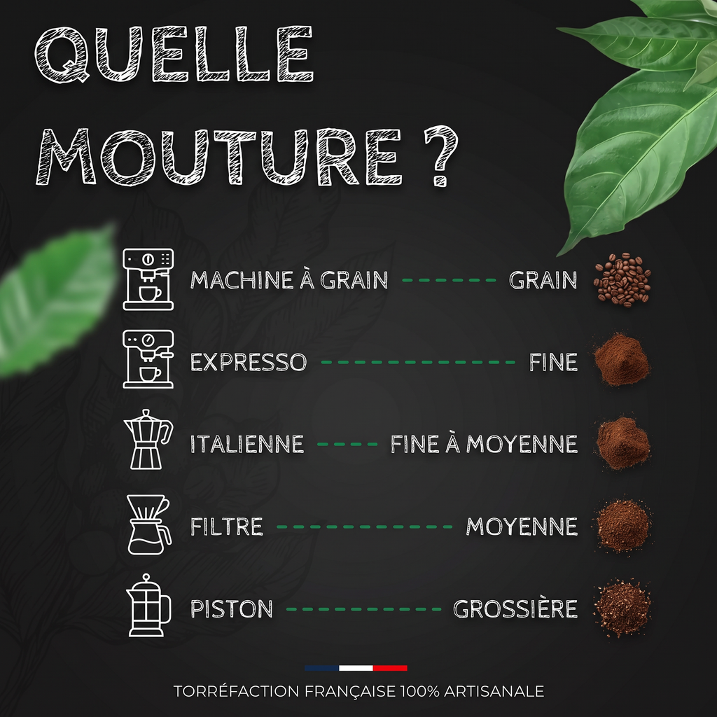 Quelle mouture choisir : grain, expresso, italienne, filtre, piston