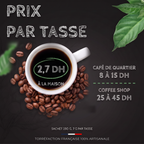 Prix par tasse : environ 2,7 dh à la maison avec un sachet de 250 g